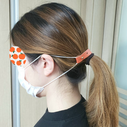 【ご予約限定送料無料！】サイズ調節可能！イタリアンレザーのマスクバンド　FABORSA　EAR SAVER〈ホワイト〉 10枚目の画像