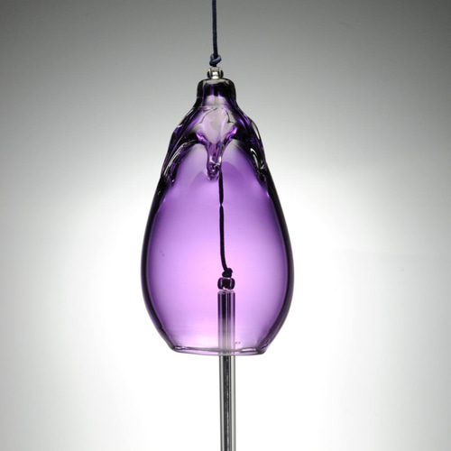 創作ガラス風鈴「夏野菜シリーズ なす」5（紫茄子） 風鈴 マキノグラス