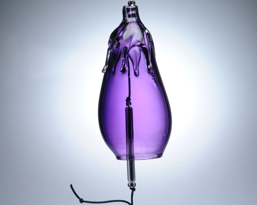 創作ガラス風鈴「夏野菜シリーズ なす」10（紫茄子） 風鈴 マキノ