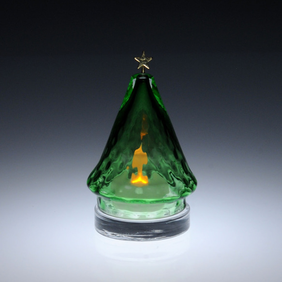 「小さな星のクリスマスツリー」(LEDキャンドルホルダー、アロマストーンホルダー） 2枚目の画像
