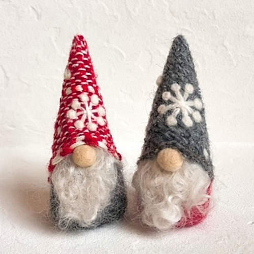 北欧風サンタクロース2組セット❆クリスマス❆羊毛フェルト