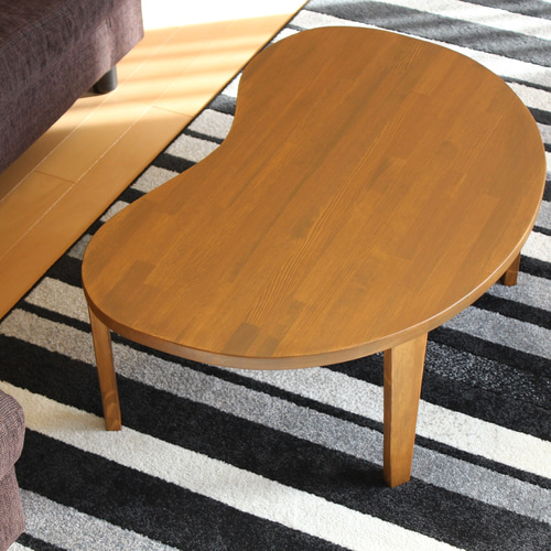 折りたたみ そら豆テーブル 木の脚がかわいい「まめっこ」無垢材