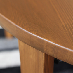 折りたたみ　そら豆テーブル　木の脚がかわいい「まめっこ」無垢材ローテーブル　自然塗装　横幅89㎝　チーク色 7枚目の画像