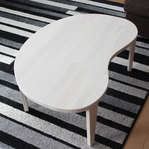 折りたたみ そら豆テーブル 木の脚がかわいい「まめっこ」無垢材ロー