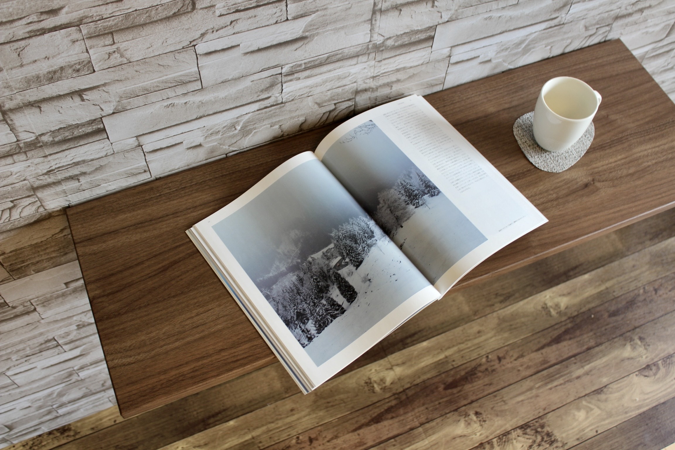 壁付け折りたたみテーブル90cm×30cm サイズ90cm×40cm変更可能　ウォルナット板目シート 9,842円