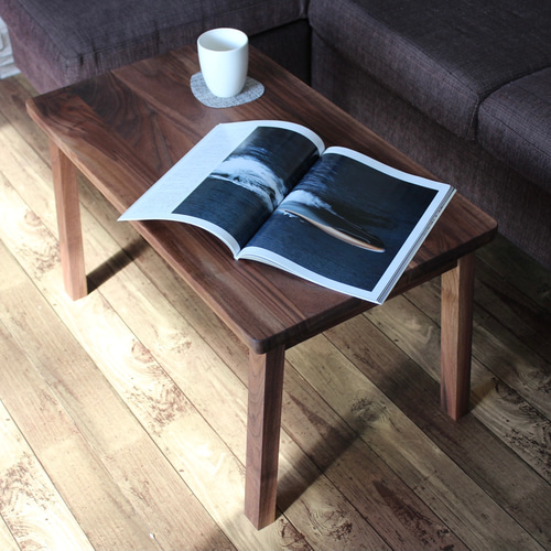 ウォルナット天然無垢材 ローテーブル 横幅70cm×奥行40cm 高さ40cm