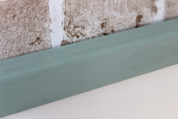 【日本製ホワイトボード板】木枠のホワイトボード　ピスタチオグリーン　壁掛けキット付き　横65cm ×縦50cm 5枚目の画像