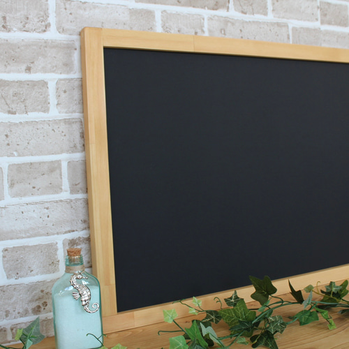 木枠の黒板 ミディアムウォルナット色 壁掛けキット ミニ黒板消し