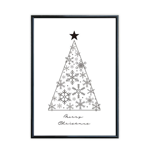 クリスマス ポスター モノクロ その他インテリア雑貨 Fiori e luce