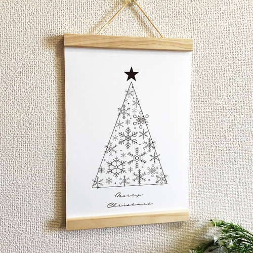 クリスマス ポスター モノクロ その他インテリア雑貨 Fiori e luce