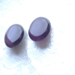 大ぶりカボション　earring　〈purple〉キャッツアイ　天然石 4枚目の画像