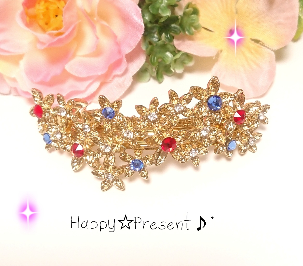 再販！大人可愛い華やかスワロprincessフラワー冠バレッタ