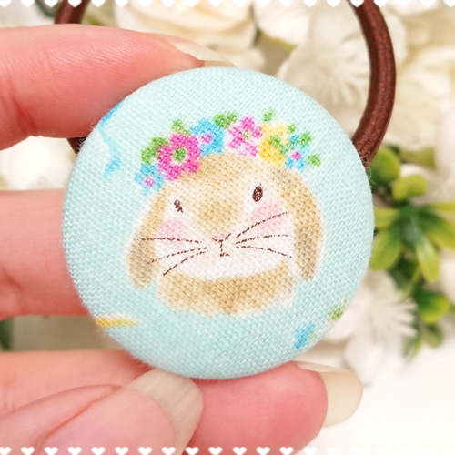 ヘアゴム くるみボタン うさぎ 5個セットの通販 by Sayanagi's