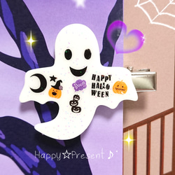 ハロウィンおばけのキラキラ✴️ヘアクリップ❤️✨ 送料無料 限定