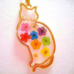 パールの首輪付きフラワーcatネックレス❤✨　花　猫　プレゼント　ラッピング対応　送料無料　大人可愛い 4枚目の画像