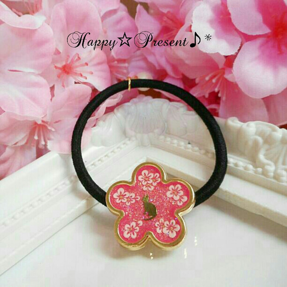 ミモザ祭り 大人シンプルデザインラウンドレジンヘアゴム ミモザ祭り 大人シンプルデザインラウンドレジンヘアゴム