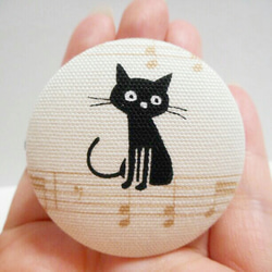 再販多数！大人可愛い黒猫のまんまる音符ヘアゴム❤②送料無料　ねこ　猫　楽譜　くるみボタン　アニマル　プチプラ　プレゼント 4枚目の画像