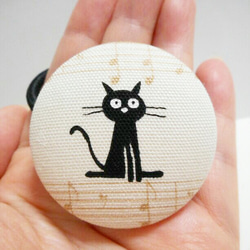 大人可愛い黒猫のまんまる音符ヘアゴム❤✨③　送料無料　ねこ　猫　楽譜　くるみボタン　アニマル　プチプラ　プレゼント 4枚目の画像