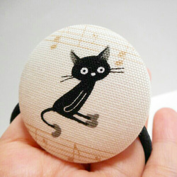 再販×6！大人可愛い黒猫のまんまる音符ヘアゴム❤✨⑤　送料無料　ねこ　猫　楽譜　くるみボタン　アニマル プレゼント 限定 3枚目の画像