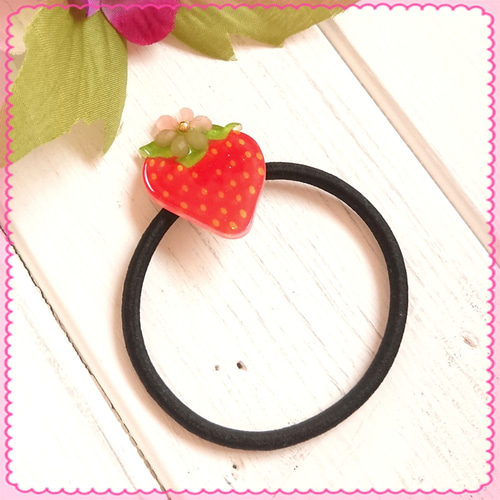 再販4ストロベリーflowerヘアゴム❤️✨ 送料無料 プチプラ キッズ 
