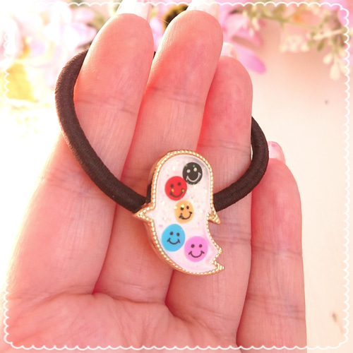 ハロウィン可愛いニコちゃんsmile☺️おばけヘアゴム❤️✨ 送料無料  