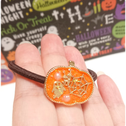 ハロウィンの大人可愛いキラキラ✴️おばけカボチャのミニヘアゴム❤️✨ 送料無料 限定 大人女子 Halloween 2枚目の画像