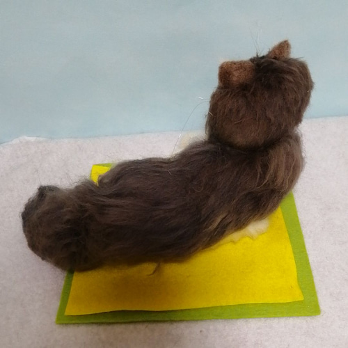 羊毛フェルトねこ ノルウェージャンフォレストキャット ブルー