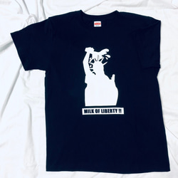 親子でおそろい！MILK OF LIBERTY !! Tシャツ /ブラック/シルエット/ 自由 2枚目の画像