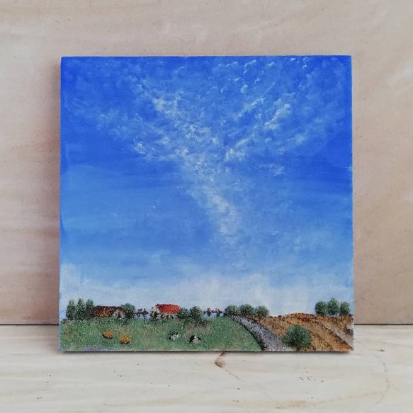 砂で描いた絵『空の絵ー9』 絵画 花と空と 通販 8189973｜Creema