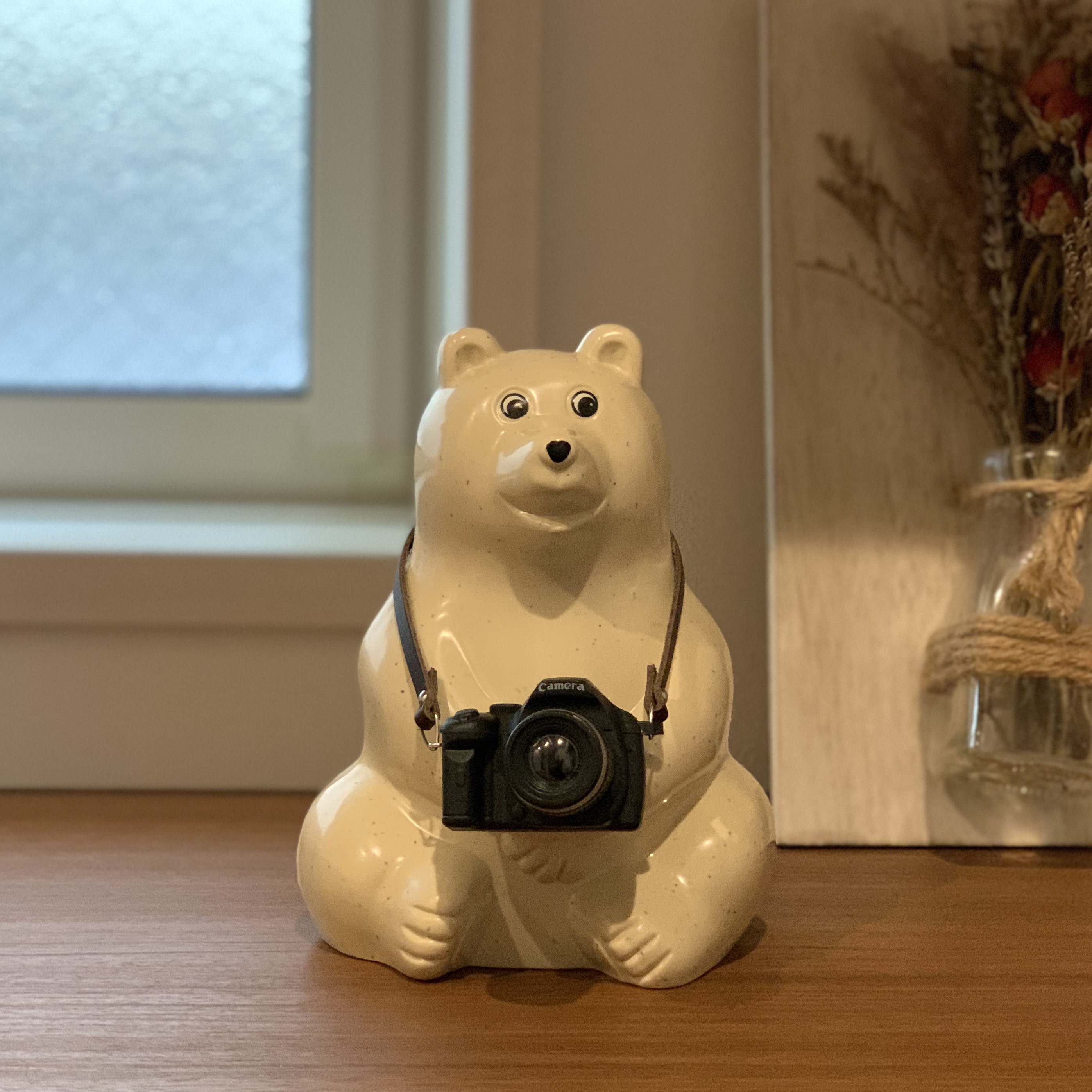 レトロ・スタンドカメラ型・バンク(貯金箱) しろくま貯金箱 カメラ その他置物 あみぐるみ工房はっち 通販