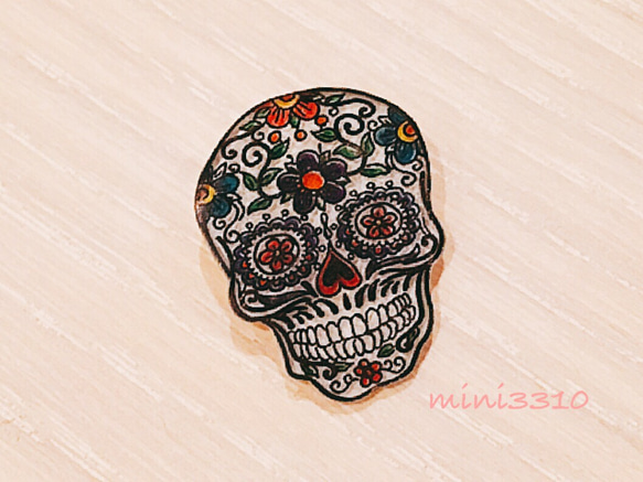 メキシカンスカル♡ブローチ 1枚目の画像