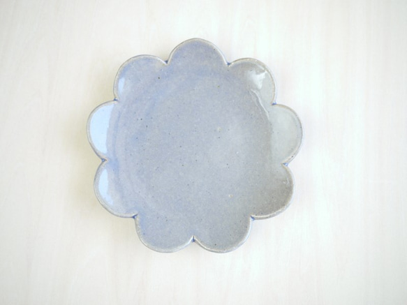 ブルーの花皿（中）・Ⅰ 2枚目の画像