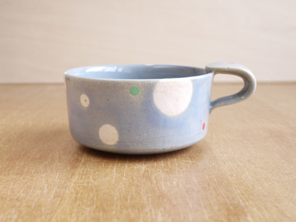 シチューカップ(白×ローズ水玉） 3枚目の画像