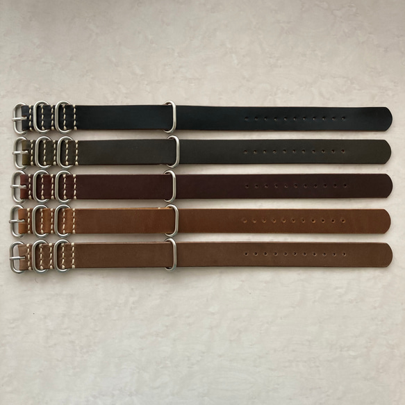 NATOベルト ホーウィンクロムエクセル 腕時計用 NATO Strap Horween Chromexcel 3枚目の画像