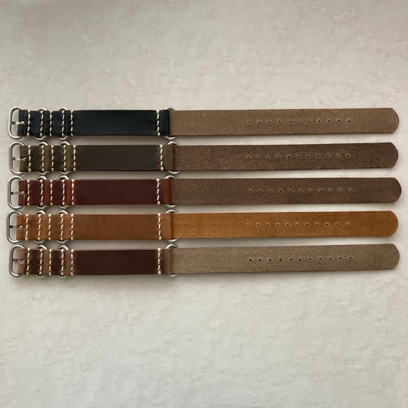 NATOベルト ホーウィンクロムエクセル 腕時計用 NATO Strap Horween Chromexcel 4枚目の画像