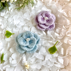 ふっくらお花の刺繍ブローチ2 3枚目の画像