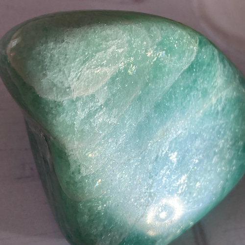 希望の石】 粉雪シラー✨ アマゾナイト 大きめ タンブル 天然石 東洋