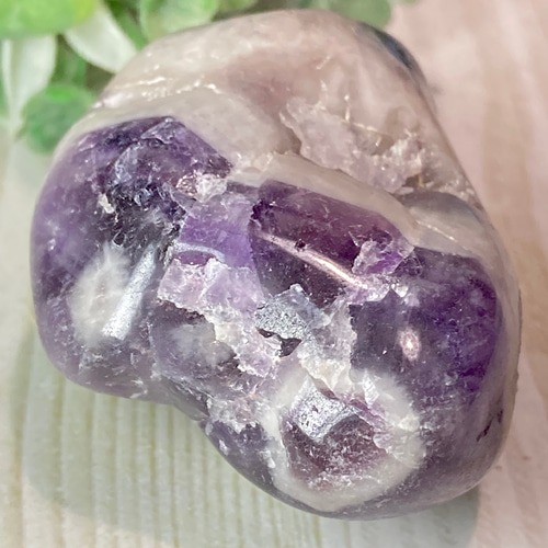 希少✨ シェブロンアメジスト　ケープ　紫水晶　握り石　タンブル　大 希少】シェブロンアメジスト ケープ 紫水晶 握り石 タンブル 大
