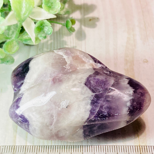 希少✨ シェブロンアメジスト　ケープ　紫水晶　握り石　タンブル　大 希少】シェブロンアメジスト ケープ 紫水晶 握り石 タンブル 大