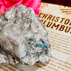 母岩天然記念物】茨城県 妙見山産 リチア電気石 国産鉱物 グリーン