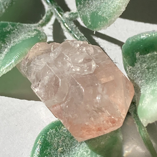 キャンドルクォーツ✿*:・ ピンク レムリアンシードクリスタル 虹 ラフ  