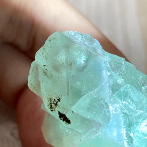 大サイズ✨ 受験御守り✿*:・虹入り フローライト 蛍石 ラフ