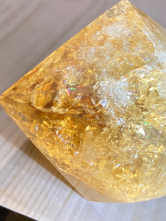 【恋愛・虹入り】万華鏡　シトリンクォーツ　磨き　ポイント 恋愛・虹入り】万華鏡 シトリンクォーツ 磨き ポイント