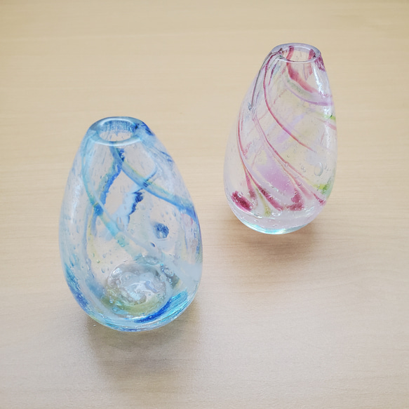 泡色(青)　花瓶 3枚目の画像