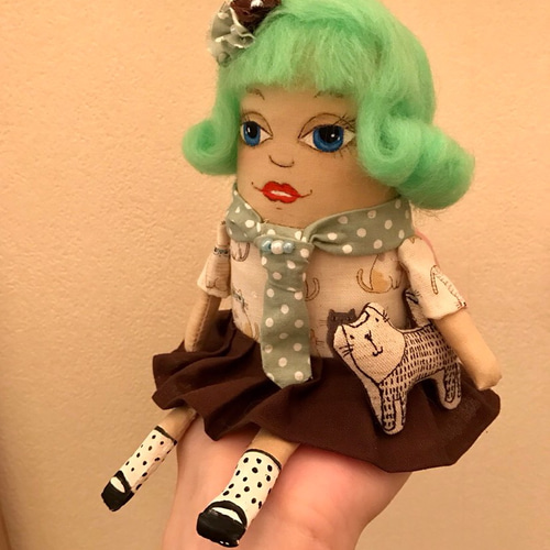 おしゃれ人形 猫付きルルちゃん。バッグチャーム可能。 その他人形 kun