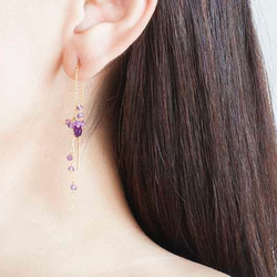 美國紫水晶鍊式耳環 第7張的照片