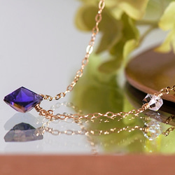 紫羅蘭花*堇青石+ Hakima  - 鑽石項鍊 第3張的照片