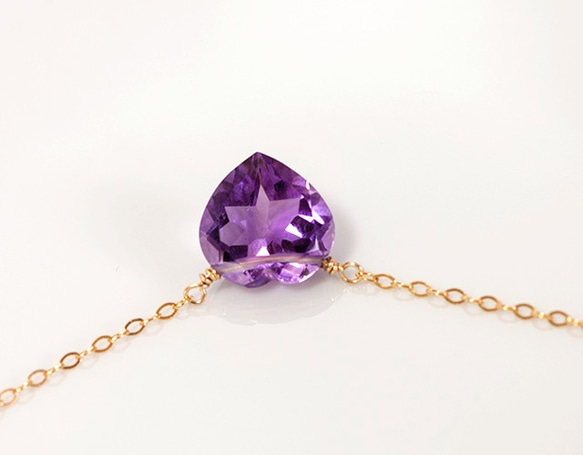14千克大花式切割紫水晶心臟形項鍊 第3張的照片