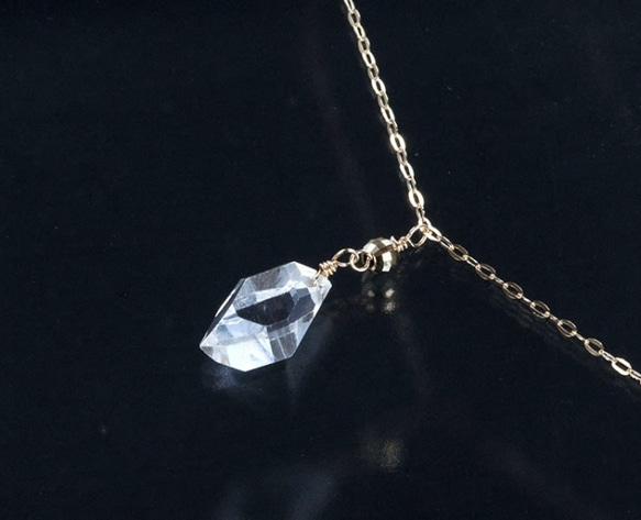 K10大粒ハーキマ－ダイヤモンドネックレス 4枚目の画像
