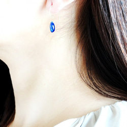 藍色藍晶石耳環 第4張的照片